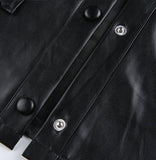 Anokhinaliza Women Basic Long Sleeve Leather Jacket  Autumn Streetwear Black Women Cropped Jacket  Gothic Vintage 90s Outfits
