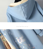 Anokhinaliza Chinese Style Hoodies Stitching Vestido Cheongsam Oversized Embroidery Sweatshirt Dress Spring Women Buckle Thick Dresses