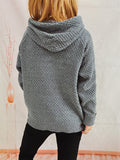 Anokhinaliza Drawstring Long Sleeve  Hooded Sweater