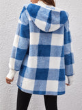 Anokhinaliza Plaid Long Sleeve Hooded Coat