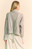 Anokhinaliza Davi & Dani Cable-Knit Turtleneck Dropped Shoulder Sweater