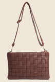 Anokhinaliza Fame Faux Leather Basket Weave  Crossbody Bag