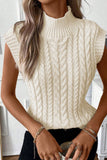 Anokhinaliza Cable Knit Turtleneck Sweater Vest