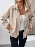 Anokhinaliza Ivy Lane Pocketed Zip Up Long Sleeve Jacket