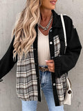 Anokhinaliza Plaid Button Up Dropped Shoulder Jacket