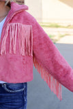 Anokhinaliza Fringed Zip Up Fleece Jacket