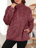 Anokhinaliza Fuzzy Zip Up Long Sleeve Jacket