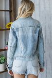 Anokhinaliza Veveret Distressed Button Up Denim Jacket