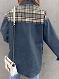 Anokhinaliza Plaid Button Up Dropped Shoulder Jacket