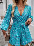 Anokhinaliza Devine Tied Surplice Long Sleeve Romper