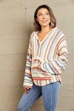 Anokhinaliza Striped Hooded Sweater with Kangaroo Pocket