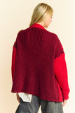 Anokhinaliza Davi & Dani Cable-Knit Color Block Open Front Cardigan