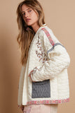 Anokhinaliza POL Embroidered Open Front Long Sleeve Jacket