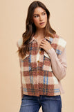 Anokhinaliza Annie Wear Faux Fur Plaid Button Up Jacket