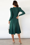 Anokhinaliza Round Neck Long Sleeve Tie Waist Sweater Dress