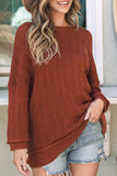 Anokhinaliza Diamond Round Neck Dropped Shoulder Sweater