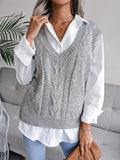 Anokhinaliza Openwork V-Neck Sweater Vest