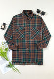 Anokhinaliza Plaid Collared Neck Button Up Jacket