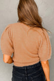 Anokhinaliza Fuzzy Round Neck Half Sleeve Sweater