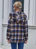 Anokhinaliza Ivy Lane Plaid Button Up Long Sleeve Hooded Jacket