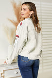 Anokhinaliza Santa Sequin Raw Hem Jacket