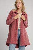 Anokhinaliza Umgee Raw Hem Button Down Denim Jacket with Chest Pockets