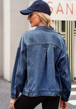 Anokhinaliza Pocketed Button Up Denim Jacket