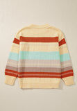 Anokhinaliza Color Block Round Neck Dropped Shoulder Sweater