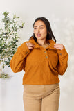 Anokhinaliza Culture Code Full Size Half Button Turtleneck Sweatshirt