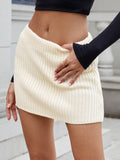 Anokhinaliza Ribbed Mini Sweater Skirt