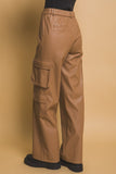 Anokhinaliza Love Tree PU Leather Cargo Pants