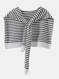 Anokhinaliza Striped Contrast Knit Wrap