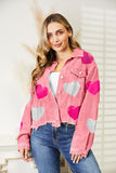 Anokhinaliza Heart Sequin Dropped Shoulder Jacket