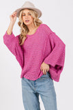 Anokhinaliza SAGE + FIG Distressed Asymmetrical Open Stitch Sweater