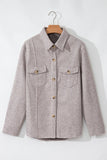 Anokhinaliza Button Up Collared Neck Long Sleeve Jacket