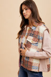 Anokhinaliza Annie Wear Faux Fur Plaid Button Up Jacket