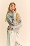 Anokhinaliza Davi & Dani Cable-Knit Turtleneck Dropped Shoulder Sweater