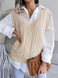 Anokhinaliza Openwork V-Neck Sweater Vest