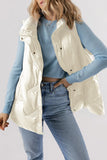 Anokhinaliza Pocketed Textured Zip Up Vest Coat