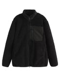 Anokhinaliza Zip Up Long Sleeve Plush Jacket