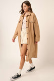 Anokhinaliza Mittoshop Button Up Drop Shoulder French Terry Longline Jacket