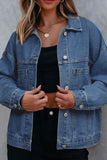 Anokhinaliza Pocketed Button Up Denim Jacket