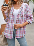 Anokhinaliza Plaid Long Sleeve Hooded Jacket