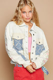 Anokhinaliza POL Embroidered Sleeve Raw Edge Quilted Jacket