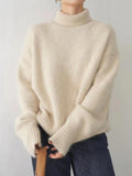 Anokhinaliza Turtleneck Dropped Shoulder Long Sleeve Sweater