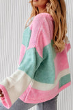 Anokhinaliza Color Block Round Neck Drop Shoulder Sweater