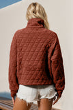 Anokhinaliza Double Take Half Zip Long Sleeve Quilted Sweatshirt with Pocket