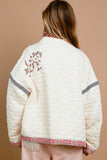 Anokhinaliza POL Embroidered Open Front Long Sleeve Jacket