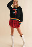 Anokhinaliza MERRY & BRIGHT Ribbed Round Neck Sweater