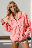 Anokhinaliza Double Take Checkered Long Sleeve Fuzzy Jacket